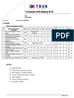 1 Contractor EHS Meeting 2018: N O Name / Department / Position Initial Total