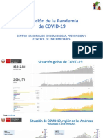 Situación de La Pandemia de COVID-19: Centro Nacional de Epidemiologia, Prevencion Y Control de Enfermedades