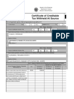 Certificate of Creditable Tax Withheld at Source