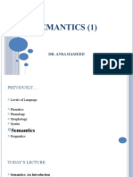 Semantics (1) : Dr. Ansa Hameed