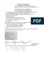 Test 01 Kinematics of Motion