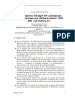 Bolivia: Reglamento de La Ley #348 "Ley Integral para Garantizar A Las Mujeres Una Vida Libre de Violencia"., DS #2145, 14 de Octubre de 2014