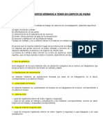 Listado de Documentos Minimos A Tener en Carpeta de Faena