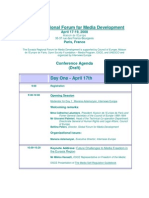 Eurasia Regional Forum For Media Development: Conference Agenda (Draft)