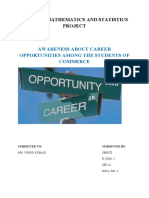 Business Mathematics and Statistics Project: Awareness About Career Opportunities Among The Students of Commerce