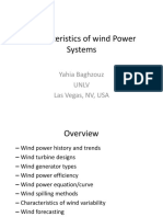 Characteristics of Wind Power Systems: Yahia Baghzouz Unlv Las Vegas, NV, USA