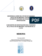 Memoria Del Ii Encuentro de Investigación en El Posgrado Famen-Ujed 2016