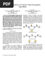 Study and Analysis of Various Video Encryption Algorithms: Ashwitha Vijaya Murari. T