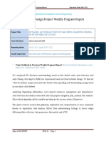 Capstone Design Project Weekly Progress Report: Dynamic Autoselection of Machine Learning Model in Networks of Cloud