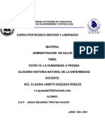 Conceptos Historia Natural de La Enfermedad y Covid 19