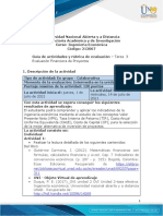 Guia de Actividades y Rúbrica de Evaluación Tarea 3 - Evaluación Financiera de Proyectos