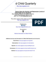 The Effect of Academic Stress Upon The Anxiety and Depression Levels of Gifted High School Students