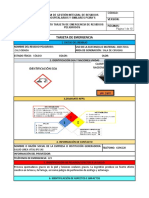 ANEXO No.5 TARJETAS DE EMERGENCIA RESIDUOS PELIGROSOS