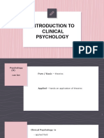 Introduction To Clinical Psychology