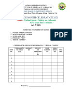 Criteria Activities Nutrtion Month 2021