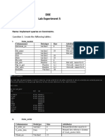 DBE Lab Experiment 5: Name: Implement Queries On Constraints