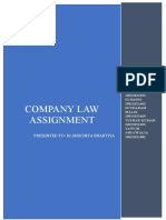 Company Law Assignment: Presented To-Dr - Shuchita Bhartiya