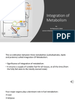 Lecture (9) Integration of Metabolism