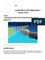 Administración de La Producción I Trabajo Final 2021