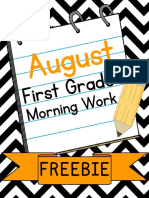 August Morning Work Freebie 30 Pages