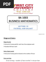 BA 1003 Business Mathematics: Payroll and Salary