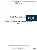 Notes - Topic 1 Physical Quantities and Units - CAIE Physics A-Level