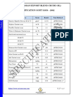 Standard Specification of Russian Export Blend Crude Oil REBCO