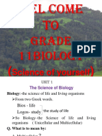 Grade 11biology: Science of Yourself