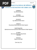 Aplicaciones de Las Ecuaciones Diferenciales de Orden Superior