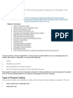 Hydrotest and Pneumatic Test of Piping Systems-Hydrotest Vs Pneumatic Test