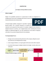 Chapter Two: Master Budget and Responsibility Accounting