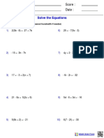 Algebra1 Equations Multiple Integers