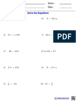 Algebra1 Equations One Decimals