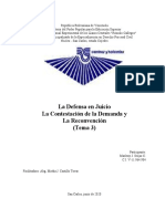 Informe Del Tema 3 La Contestacio de La Demanda y La Reconvension