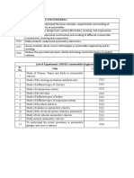 ME421 Automobile Engineering - Lab Manual