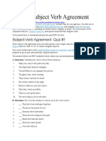 Quiz On Subject Verb Agreement