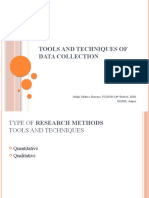 Tools and Techniques of Data Collection - First Year Presentation