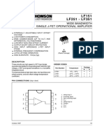 LF151 LF251 - LF351: Wide Bandwidth Single J-Fet Operational Amplifier