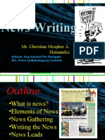 News Writing: Mr. Christian Mespher A. Hernandez