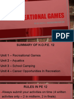 Recreational Games: Pe 12 - H.O.P.E. - Recreation Fo R Life