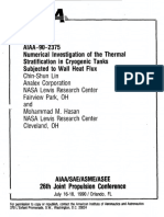 AIAA-90-2375 Numerical Investigation The Thermal Stratification in Cryogenic Tanks Subjected Wall Heat Flux