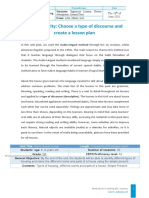 Group Activity: Choose A Type of Discourse and Create A Lesson Plan