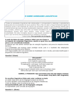 EXERCÍCIOS SOBRE Variedades Ling.