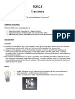 Topic 3 Transistors: Discussion