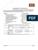 Low Cost Displayport™ To Lvds Converter: Features