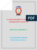 S.A. Raja Pharmacy College VADAKKANGULAM-627 116: Medicinal Chemistry - Iii