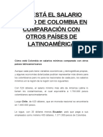 Salario Minimo en Paises de Latinoamerica