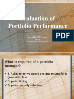 Evaluation of Portfolio Performance: Presented By: Mba 2E University of Caloocan City