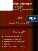 Management Information System Assignment-2 (Case Study) Topic