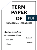 Manjot Eco Term Paper Mba